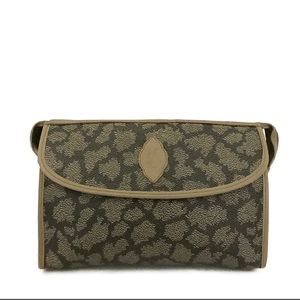 Yves Saint Laurent Beige Giraffe Pattern PVC Clutch Bag